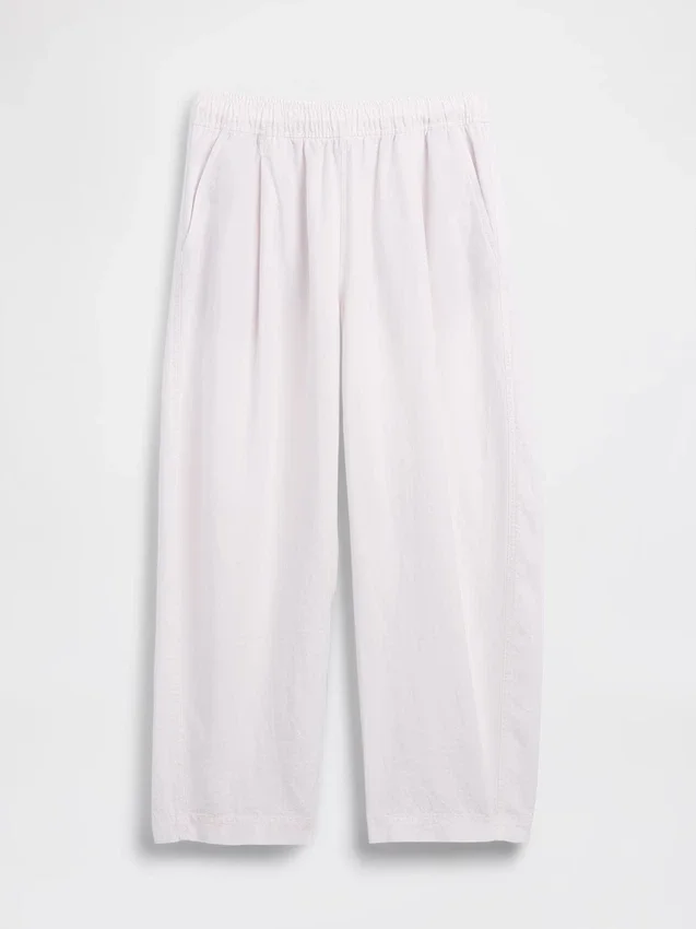 Keten Karışımlı Rahat Barrel Pantolon
