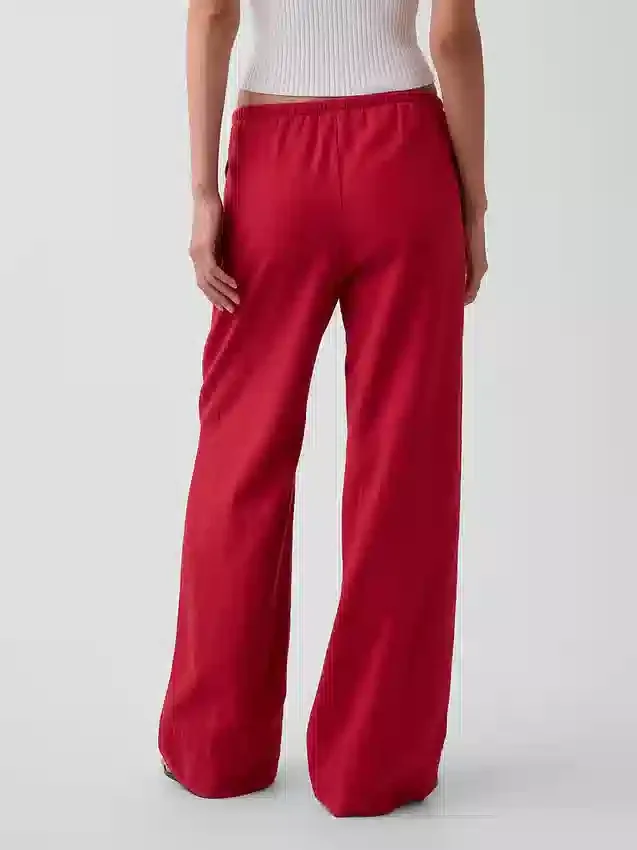 Keten Karışımlı Rahat Geniş Paça Pantolon
