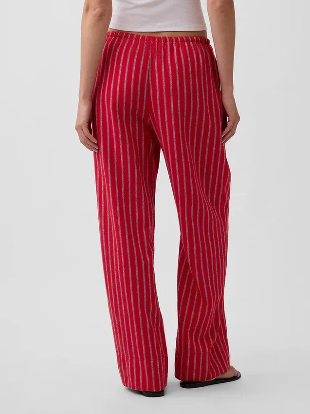 Keten Karışımlı Rahat Geniş Paça Pantolon