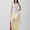 Keten Karışımlı Rahat Geniş Paça Pantolon