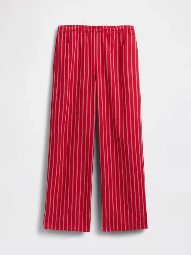 Keten Karışımlı Rahat Geniş Paça Pantolon