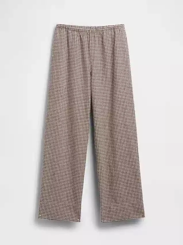 Keten Karışımlı Rahat Geniş Paça Pantolon