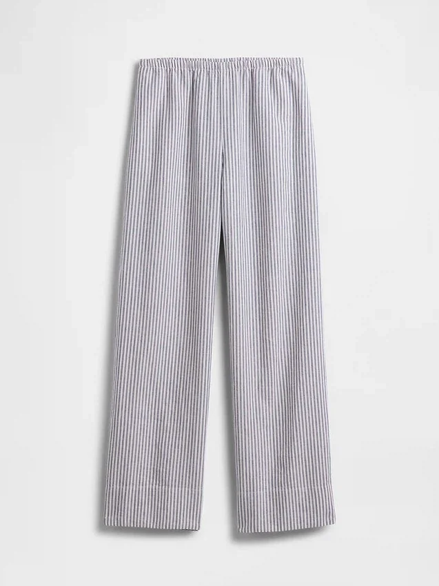 Keten Karışımlı Rahat Geniş Paça Pantolon