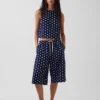 Keten Karışımlı Rahat Kolay Culotte Pantolon