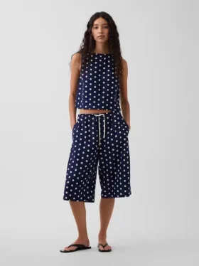 Keten Karışımlı Rahat Kolay Culotte Pantolon
