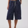 Keten Karışımlı Rahat Kolay Culotte Pantolon