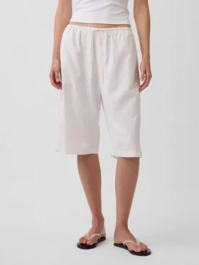 Keten Karışımlı Rahat Kolay Culotte Pantolon