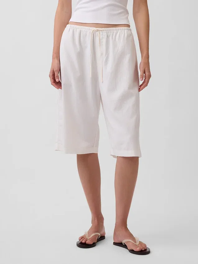 Keten Karışımlı Rahat Kolay Culotte Pantolon