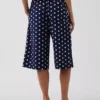 Keten Karışımlı Rahat Kolay Culotte Pantolon