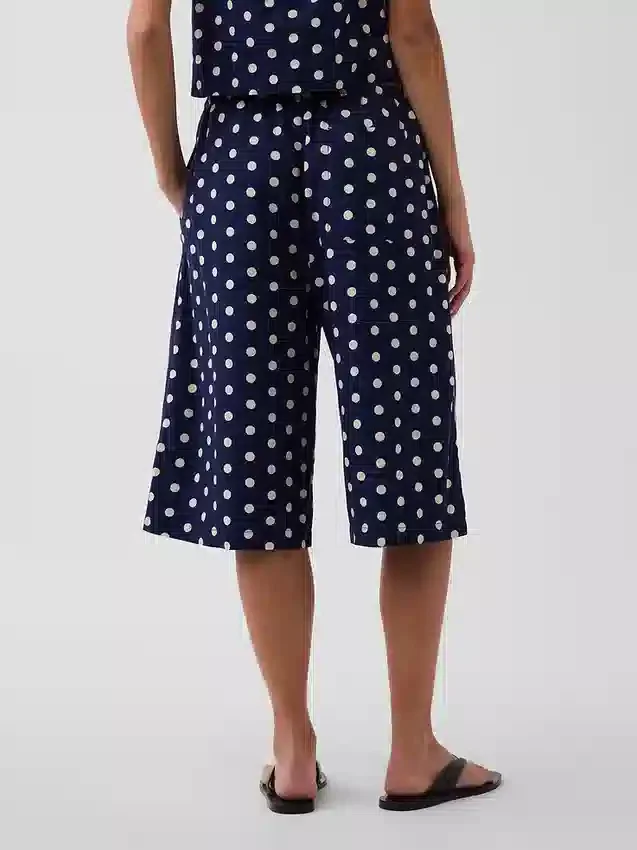 Keten Karışımlı Rahat Kolay Culotte Pantolon