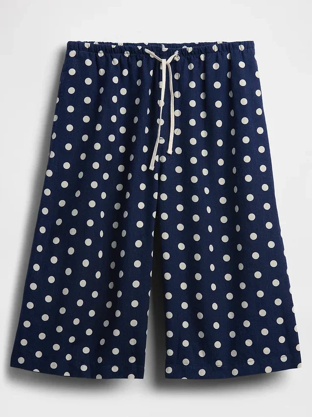 Keten Karışımlı Rahat Kolay Culotte Pantolon