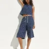 Keten Karışımlı Rahat Kolay Culotte Pantolon