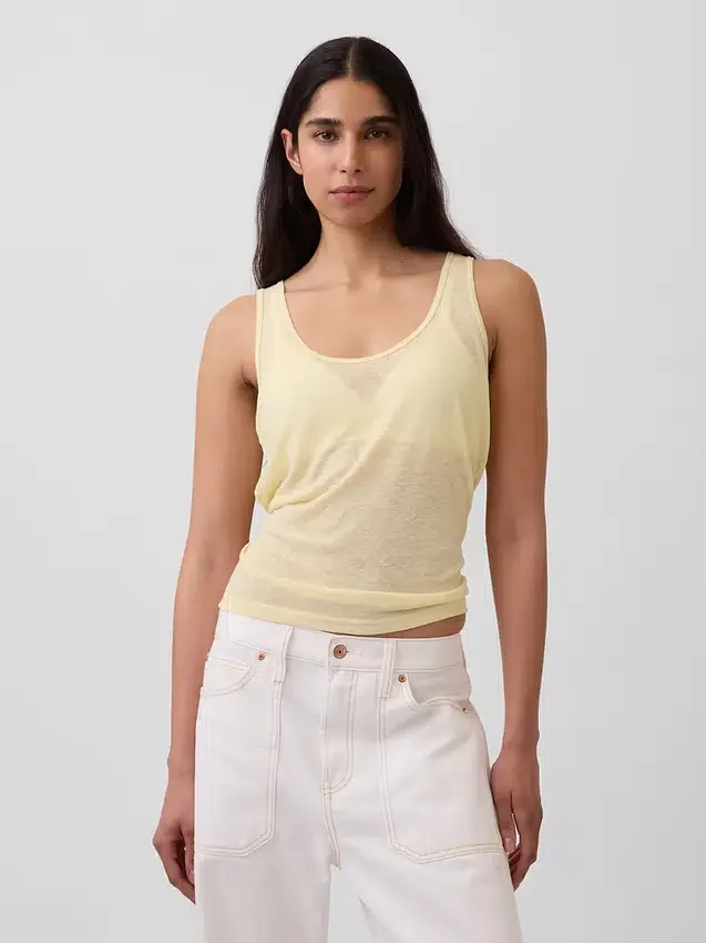 Keten Karışımlı Tank Top