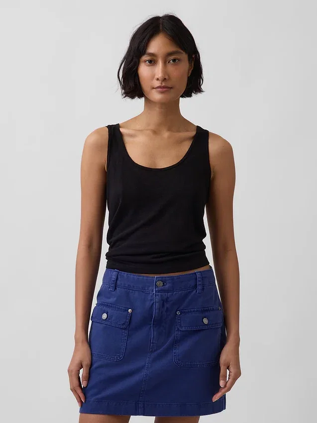 Keten Karışımlı Tank Top