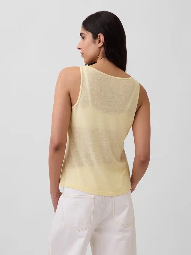 Keten Karışımlı Tank Top