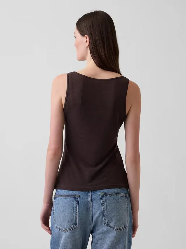 Keten Karışımlı Tank Top