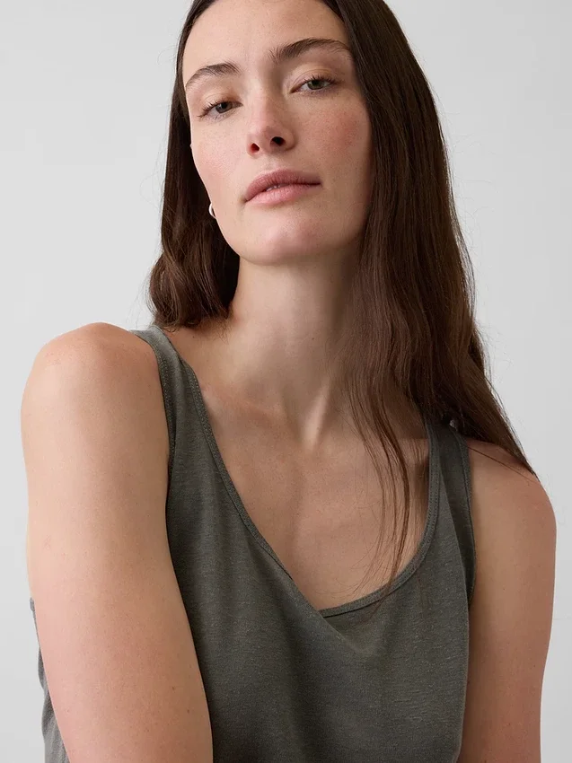 Keten Karışımlı Tank Top