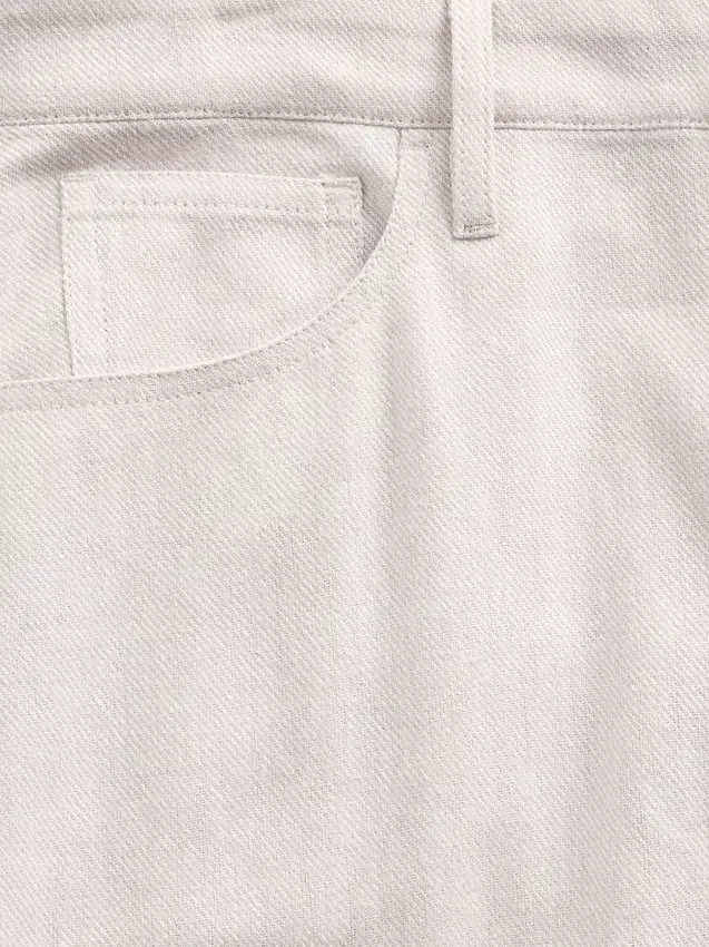 Keten-Pamuk Geniş Paça Pantolon