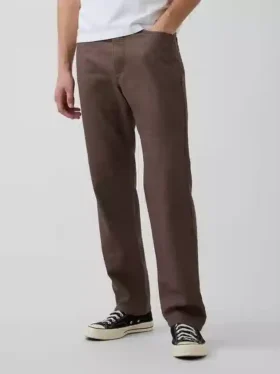 Keten-Pamuklu Bol Düz Pantolon