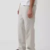 Keten-Pamuklu Bol Düz Pantolon