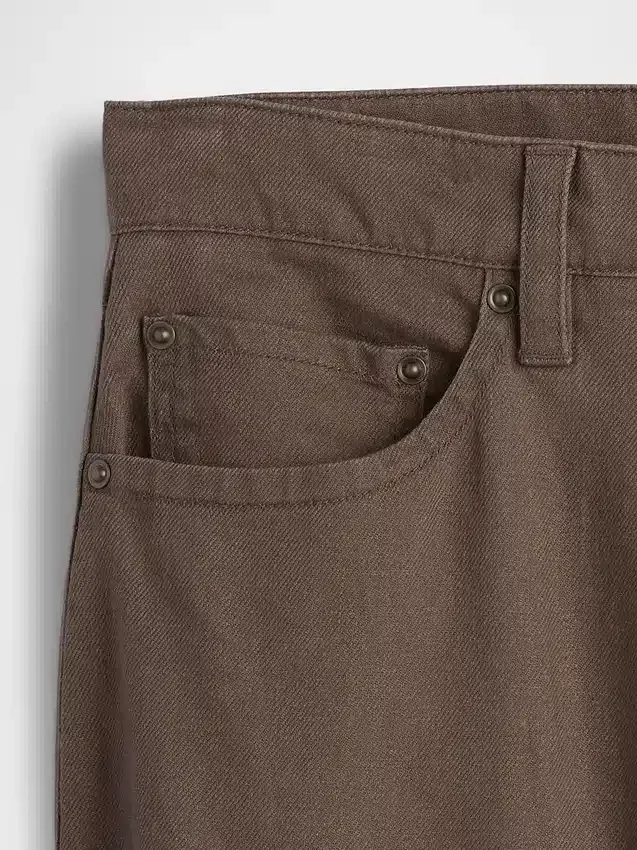 Keten-Pamuklu Bol Düz Pantolon