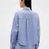 Keten-Pamuklu Oversized Gömlek