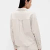 Keten-Pamuklu Oversized Gömlek