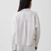 Keten-Pamuklu Oversized Gömlek