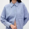 Keten-Pamuklu Oversized Gömlek