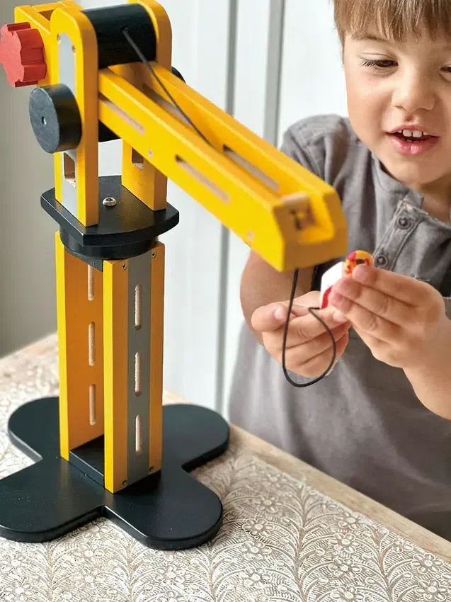 Küçük İnşaatçı Yavru Çocuk Sarı Vinç Oyuncak