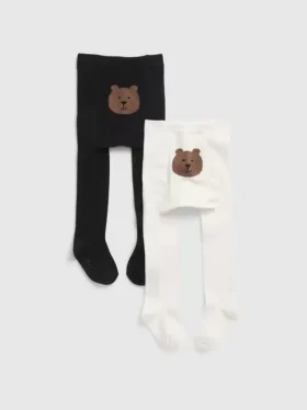 Küçük Çocuk Ayı Desenli Tayt (2'li Paket)