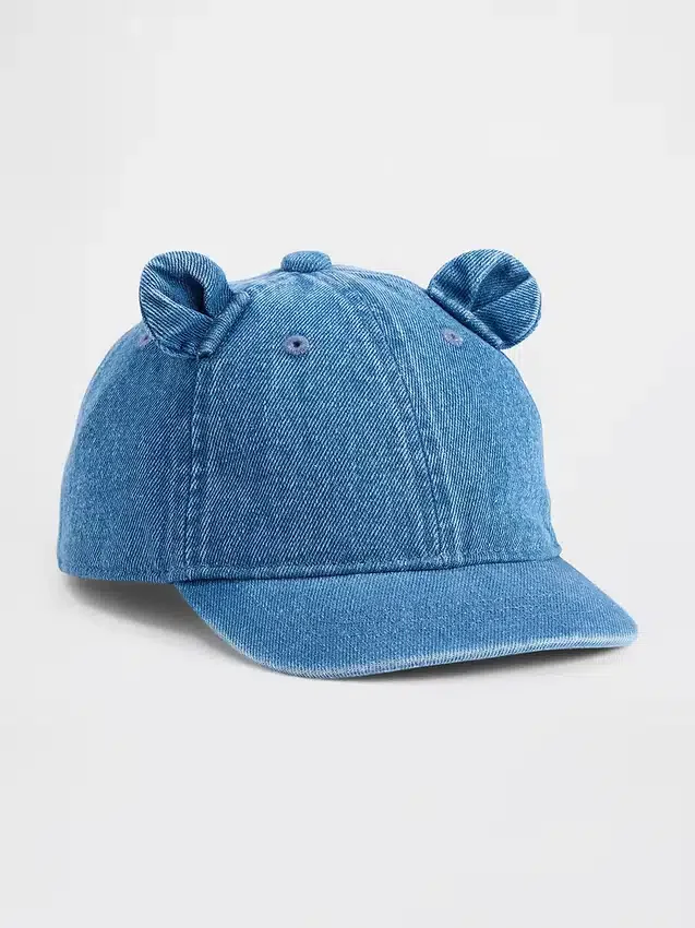 Küçük Çocuk Denim Ayı Beyzbol Şapkası