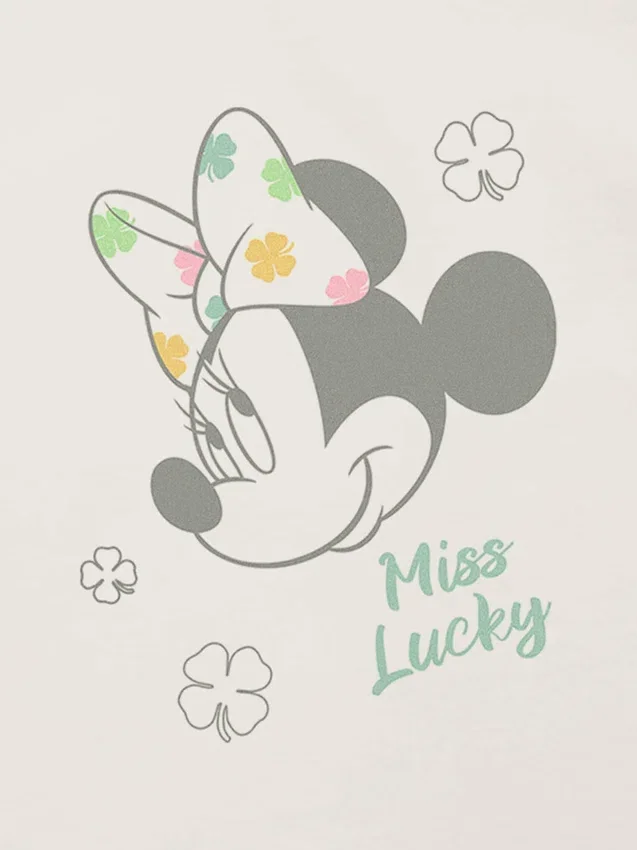 Küçük Çocuk Minnie Mouse Miss Lucky Desenli Tişört