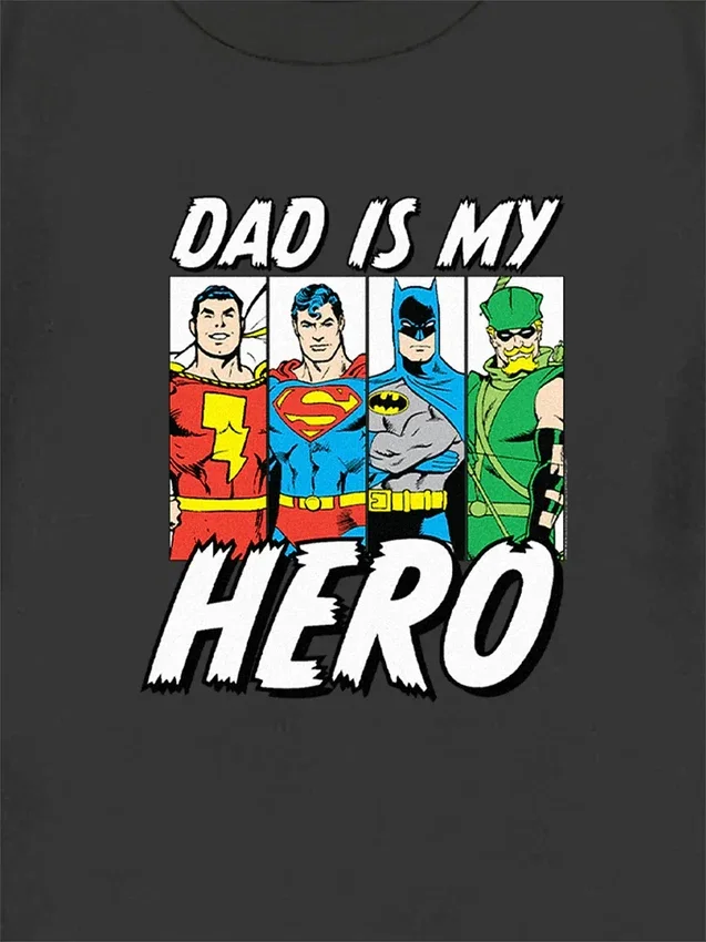 Küçük Çocuklar İçin DC Comics Justice League Kahramanları "Dad" Grafik Tişört