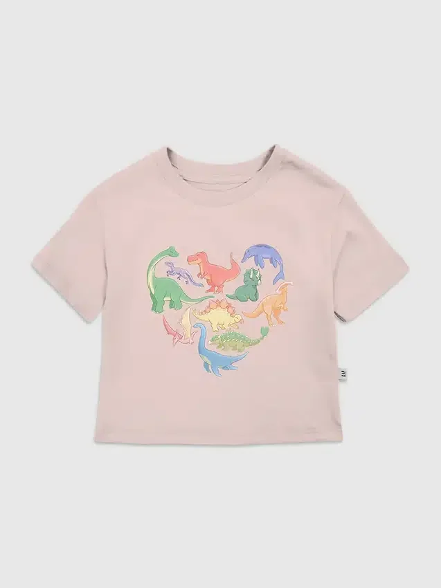 Küçük Çocuklar İçin Dino Hearts Desenli Tişört