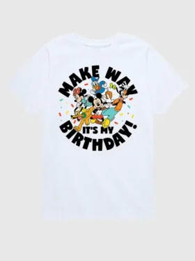 Küçük Çocuklar İçin Disney "Make Way, It's My Birthday" Grafik Tişört