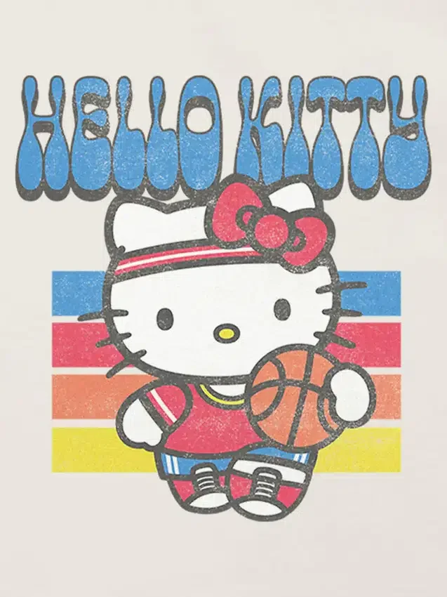 Küçük Çocuklar İçin Hello Kitty Basketbol Desenli Tişört