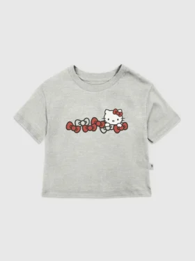 Küçük Çocuklar İçin Hello Kitty Fiyonklu Grafik Tişört
