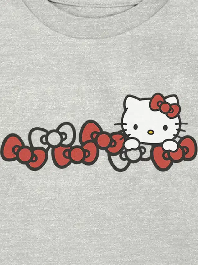 Küçük Çocuklar İçin Hello Kitty Fiyonklu Grafik Tişört
