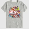 Küçük Çocuklar İçin Marvel Avengers Doodle Şortlu Grafik Tişört