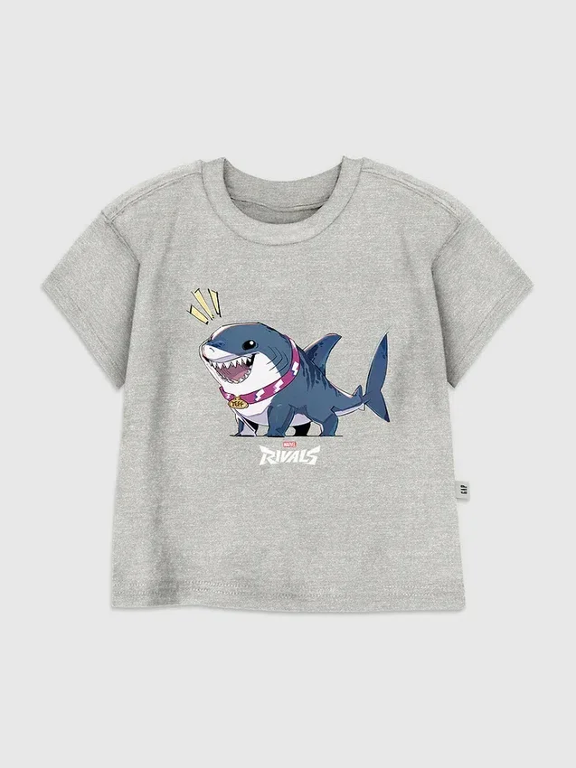 Küçük Çocuklar İçin Marvel Rivals Jeff the Shark Grafik Tişört