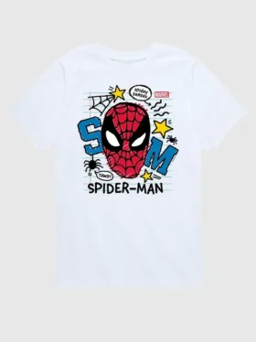 Küçük Çocuklar İçin Marvel Scribbled Spider-Man Kısa Kollu Grafik Şort