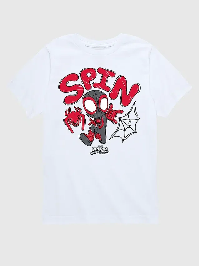 Küçük Çocuklar İçin Marvel Spin Doodle Şortlu Grafik Tişört