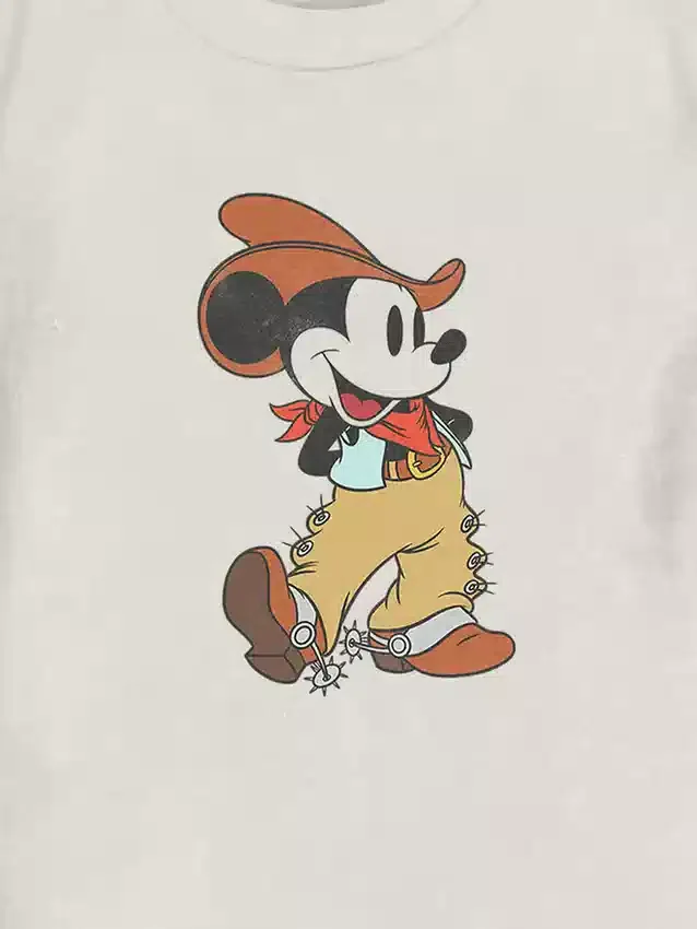 Küçük Çocuklar İçin Mickey Mouse Kovboy Desenli Tişört