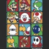 Küçük Çocuklar İçin Nintendo Karakterleri Kutulu Grafik Tişört