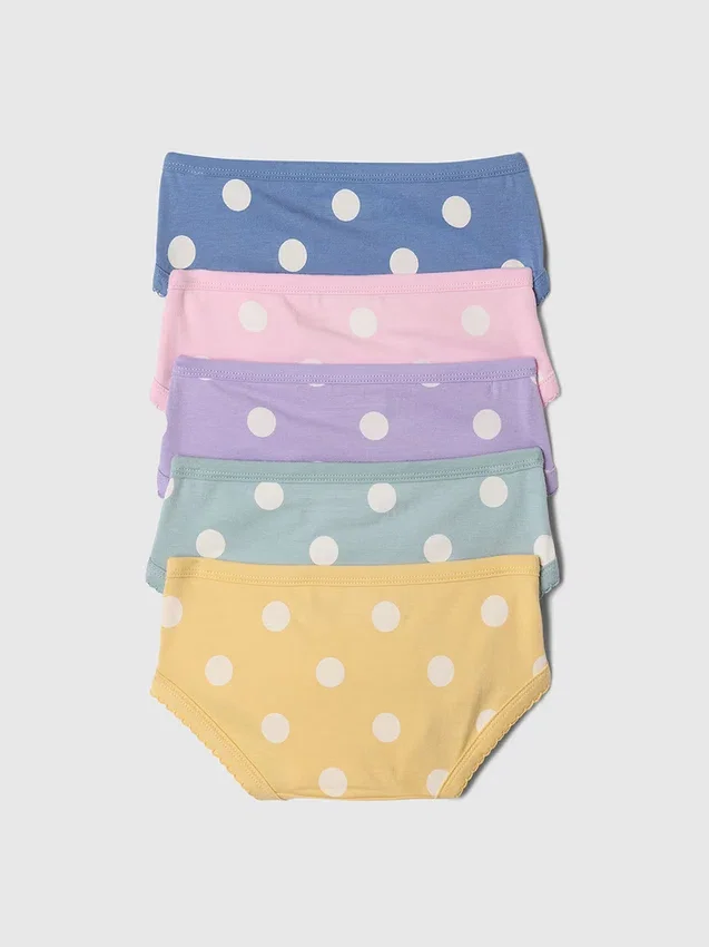Küçük Çocuklar İçin Organik Esnek Pamuklu Bikini Külot (5'li Paket)