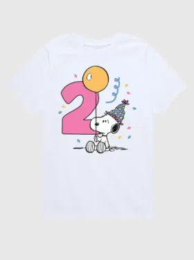 Küçük Çocuklar İçin Peanuts 2. Yaş Günü Kısa Kollu Grafik Tişört