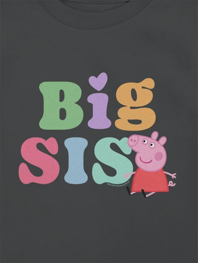 Küçük Çocuklar İçin Peppa Pig Big Sis Grafik Tişört