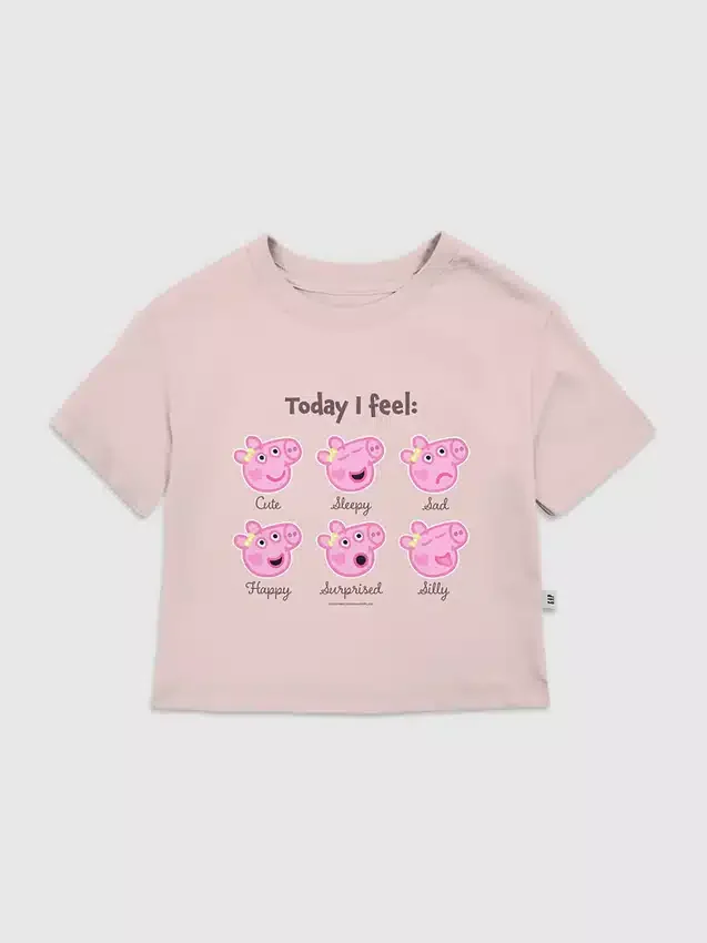 Küçük Çocuklar İçin Peppa Pig Moods Desenli Tişört