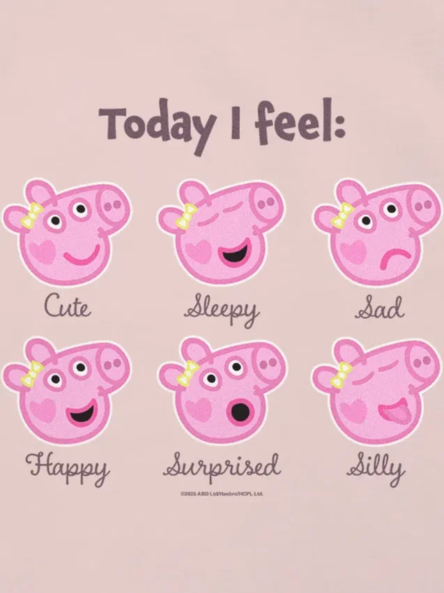 Küçük Çocuklar İçin Peppa Pig Moods Desenli Tişört